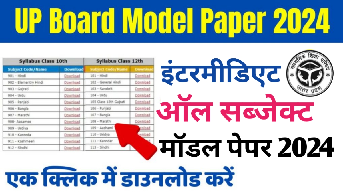 UP Board 12th Model Paper 2024 All Subject Pdf: ऑल सब्जेक्ट के नए मॉडल पेपर एक क्लिक में डाउनलोड करें